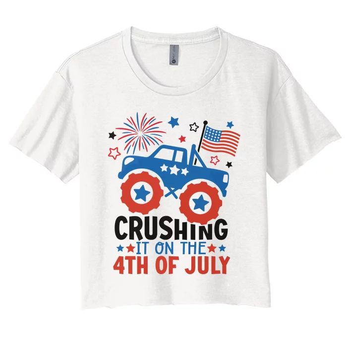 Crushing It On The 4th Of July Women's Crop Top Tee