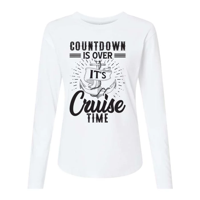 Countdown Is Over It's Cruise Time Funny Family Cruising Womens Cotton Relaxed Long Sleeve T-Shirt