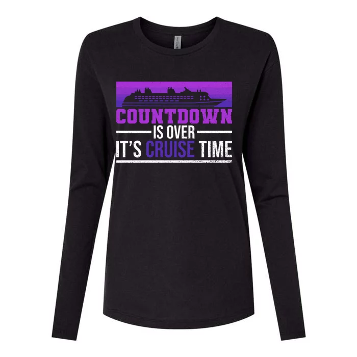 Countdown Is Over Its Cruise Time Cruising Family Cruise Funny Gift Womens Cotton Relaxed Long Sleeve T-Shirt