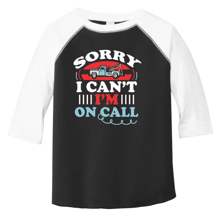 CanT IM On Call Funny Tow Truck Driver Gift Design Toddler Fine Jersey T-Shirt