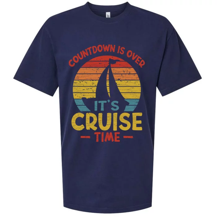 Countdown Is Over Its Cruise Time Retro Cruising Ship Great Gift Sueded Cloud Jersey T-Shirt