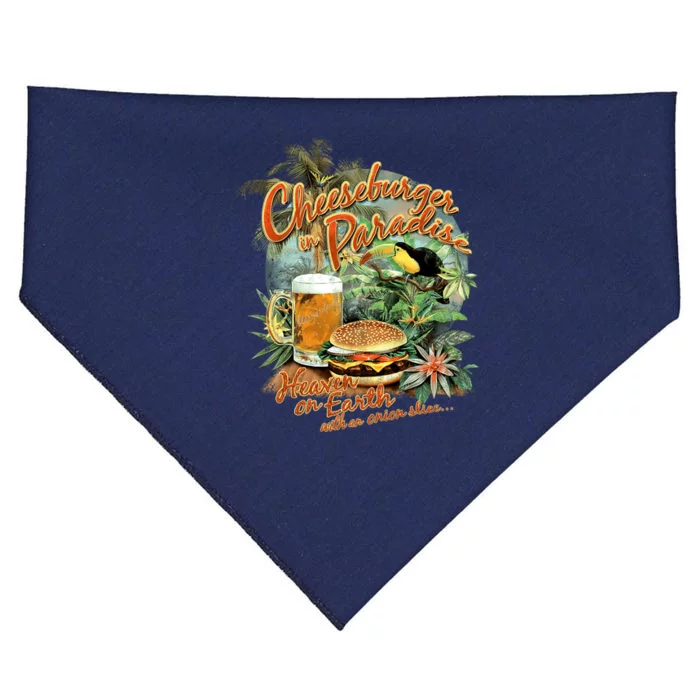 Cheeseburger In ParadiseHeaven On Earth USA-Made Doggie Bandana