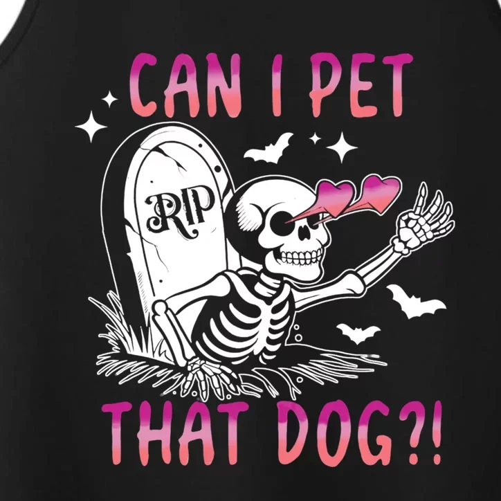 Can I Pet That Dog Skeleton Halloween Performance Tank