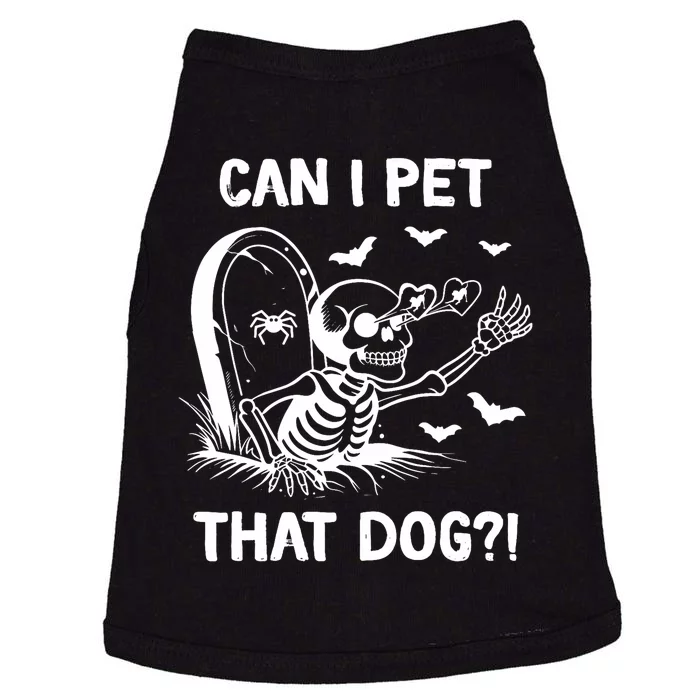 Can I Pet That Dog Halloween Skeleton Doggie Tank