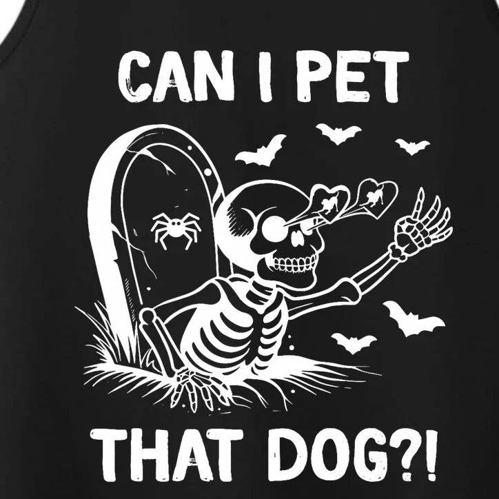 Can I Pet That Dog Halloween Skeleton Performance Tank