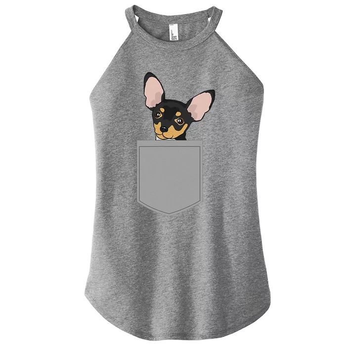 Chihuahua In Pocket Design Chiwawa Lovers Gifts Women’s Perfect Tri Rocker Tank