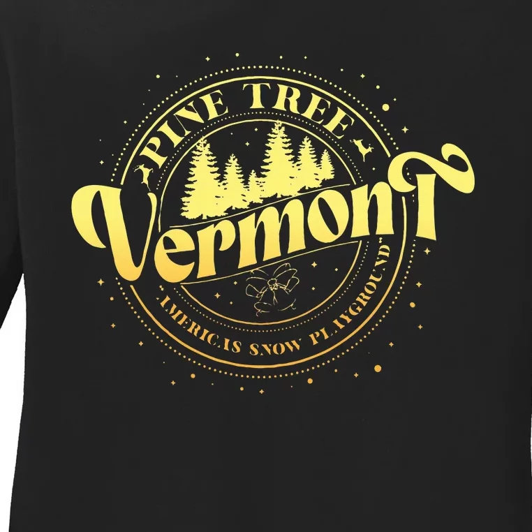 Columbia Inn Pine Tree Vermont Ladies Long Sleeve Shirt