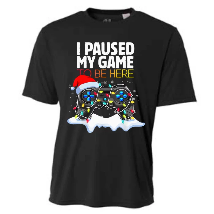 Christmas I Paused My Game To Be Here Funny Gamer Cooling Performance Crew T-Shirt