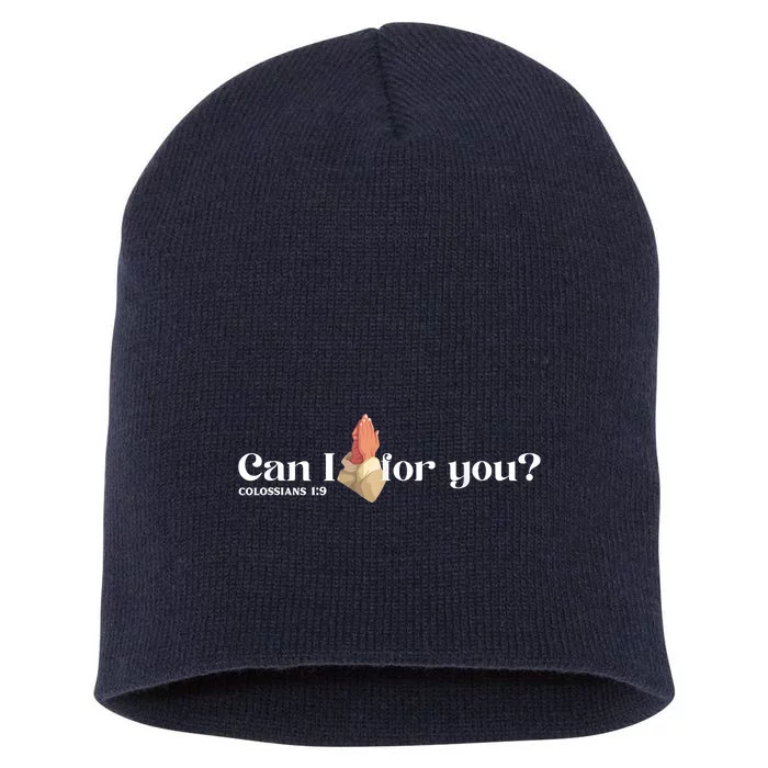 Can I Pray For You Christian Faith Jesus Novelty Design Short Acrylic Beanie