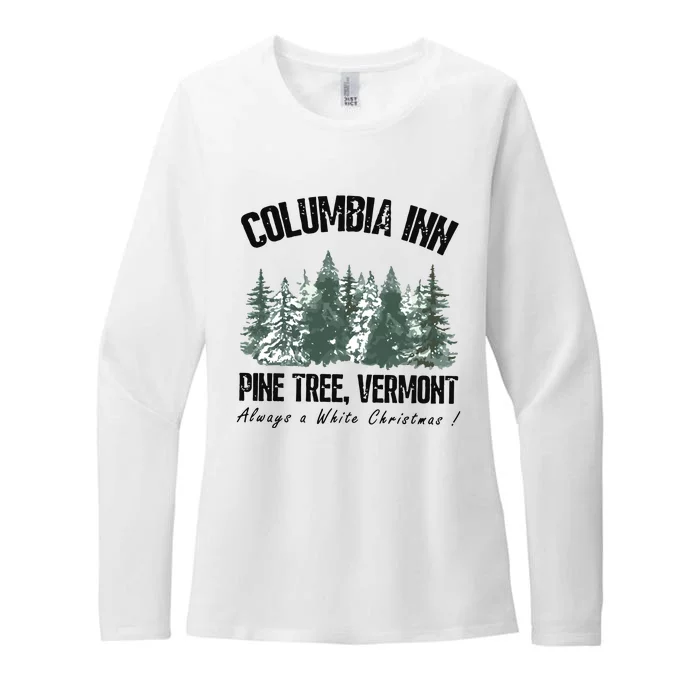 Columbia Inn Pine Tree Vermont Americas Snow Playground A White Womens CVC Long Sleeve Shirt