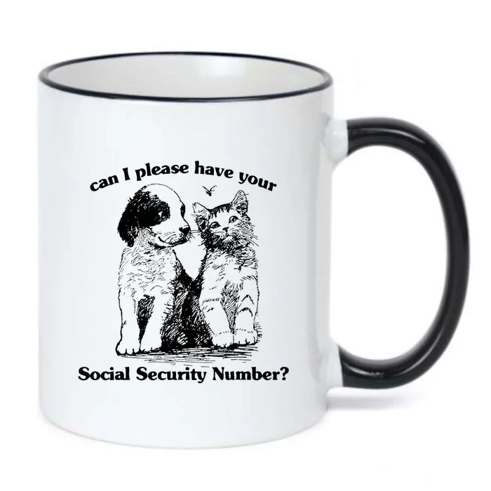 Can I Please Have Your Social Security Number Black Color Changing Mug