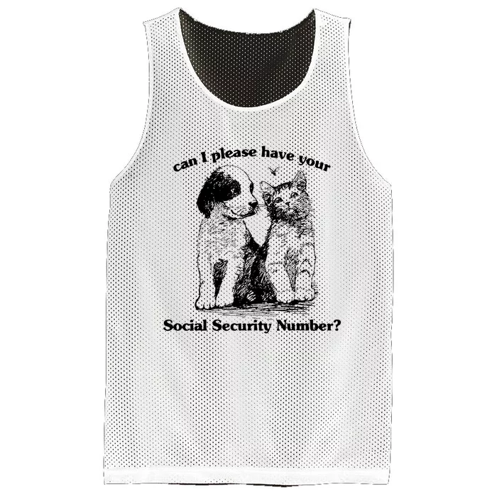 Can I Please Have Your Social Security Number Mesh Reversible Basketball Jersey Tank