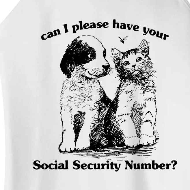 Can I Please Have Your Social Security Number Women’s Perfect Tri Rocker Tank