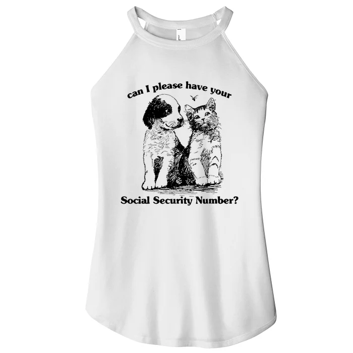 Can I Please Have Your Social Security Number Women’s Perfect Tri Rocker Tank