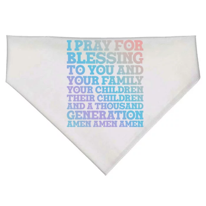 Christian I Pray For Blessings To You And Your Family A Gift USA-Made Doggie Bandana