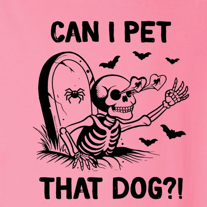 Can I Pet That Dog Halloween Skeleton Toddler Long Sleeve Shirt