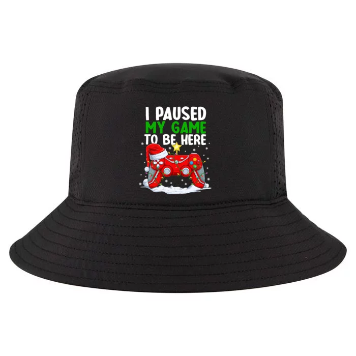 Christmas I Paused My Game To Be Here Funny Gamer Boys Cool Comfort Performance Bucket Hat