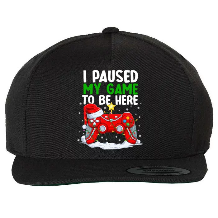 Christmas I Paused My Game To Be Here Funny Gamer Boys Wool Snapback Cap