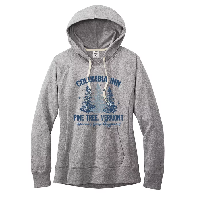 Columbia Inn Pine Tree Vermont Always A White Christmas Women's Fleece Hoodie