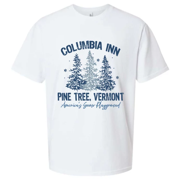 Columbia Inn Pine Tree Vermont Always A White Christmas Sueded Cloud Jersey T-Shirt