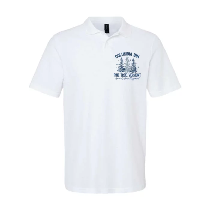 Columbia Inn Pine Tree Vermont Always A White Christmas Softstyle Adult Sport Polo