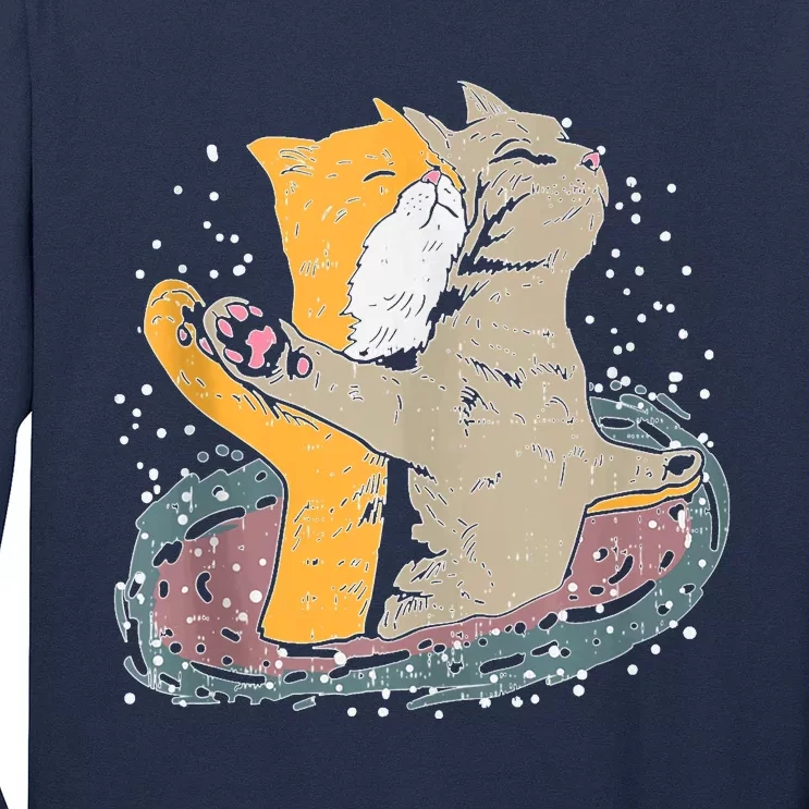 Cats Itanic Pose In Space Funny Movie Pun Animal Lover Gift Ank Op Long Sleeve Shirt