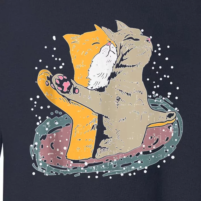 Cats Itanic Pose In Space Funny Movie Pun Animal Lover Gift Ank Op Toddler Sweatshirt