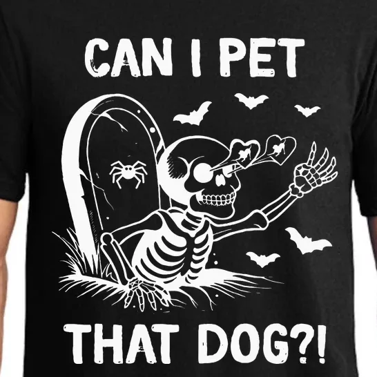 Can I Pet That Dog Halloween Skeleton Pajama Set