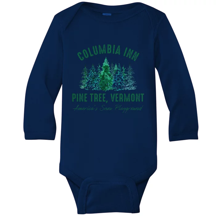 Columbia Inn Pine Tree Vermont Christmas Baby Long Sleeve Bodysuit