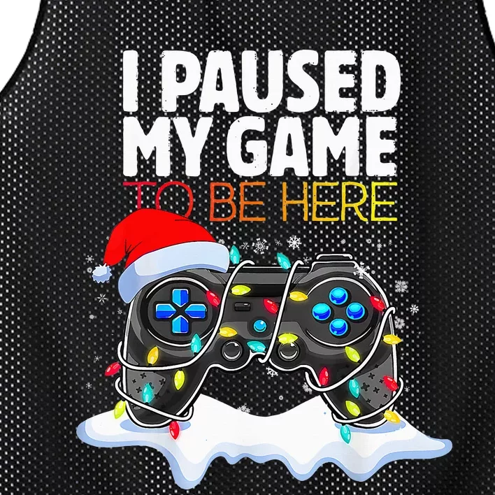 Christmas I Paused My Game To Be Here Funny Gamer Mesh Reversible Basketball Jersey Tank