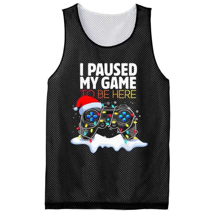 Christmas I Paused My Game To Be Here Funny Gamer Mesh Reversible Basketball Jersey Tank