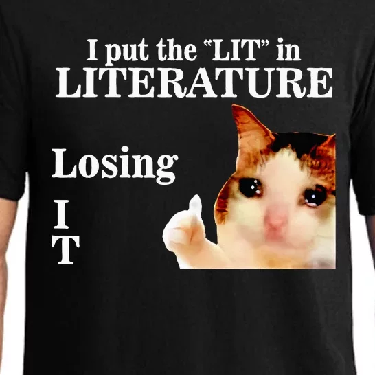 Cat I Put The Lit In Literature Losing It Pajama Set