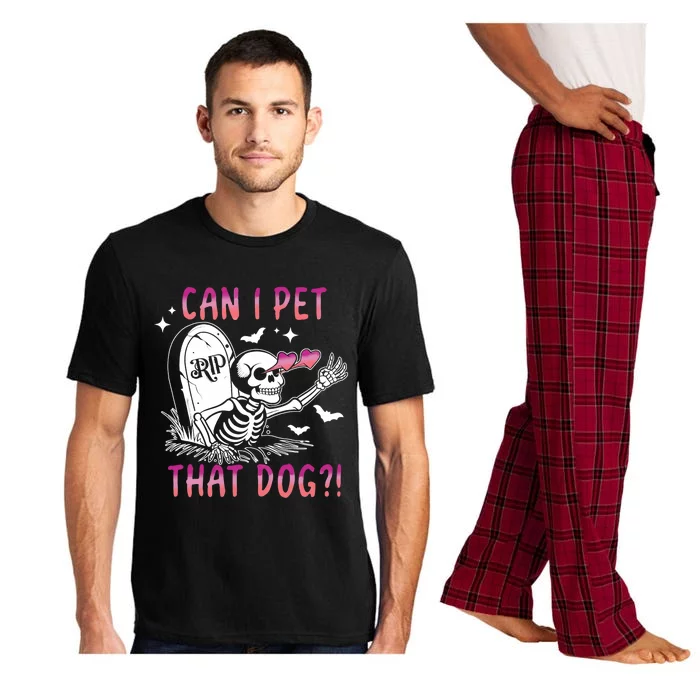 Can I Pet That Dog Skeleton Halloween Pajama Set