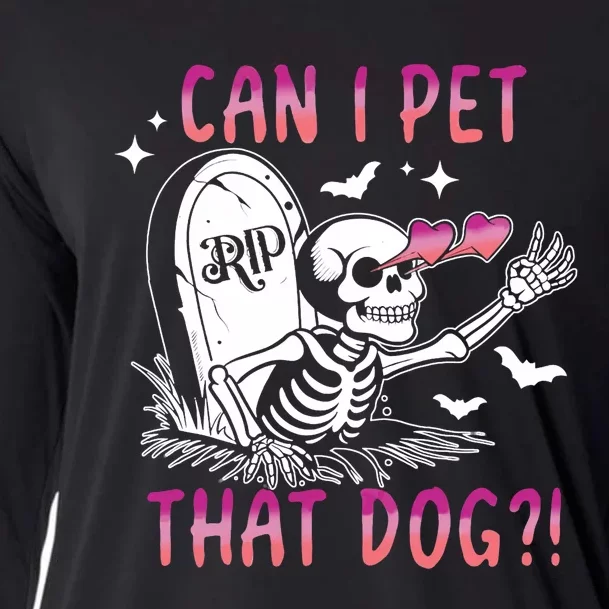 Can I Pet That Dog Skeleton Halloween Cooling Performance Long Sleeve Crew