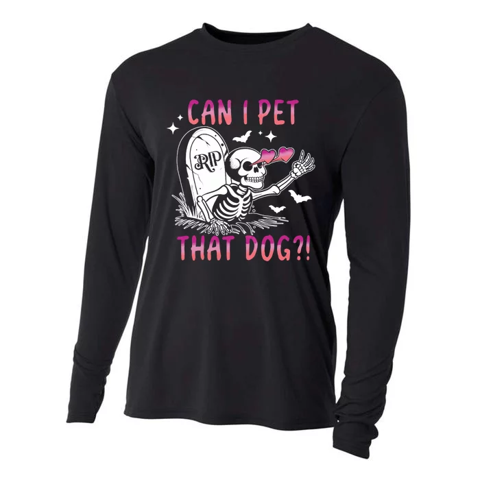 Can I Pet That Dog Skeleton Halloween Cooling Performance Long Sleeve Crew