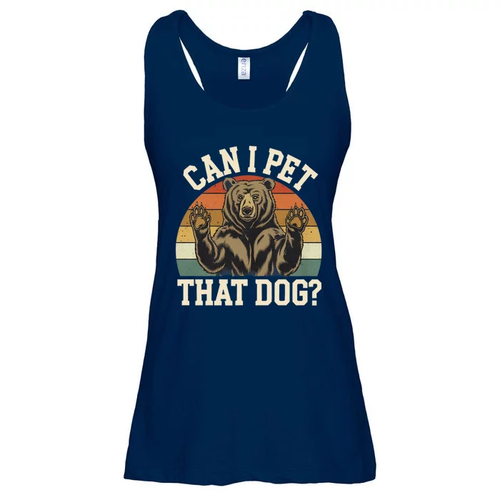 Can I Pet That Dog Funny Bear Memes Funny Bear Jokes Ladies Essential Flowy Tank