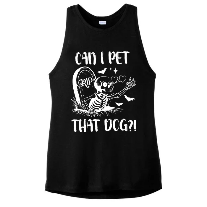 Can I Pet That Dog Halloween Ladies Tri-Blend Wicking Tank