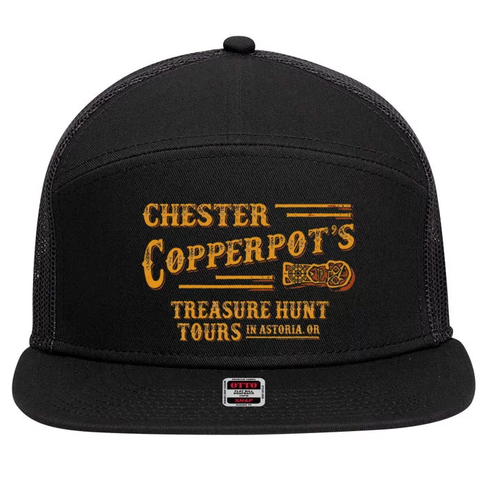 Chester Copperpot’s Treasure Hunt Tours In Astoria 7 Panel Mesh Trucker Snapback Hat