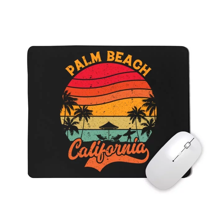 California Island Palm Beach Surfboard Surf Retro Vintage Mousepad