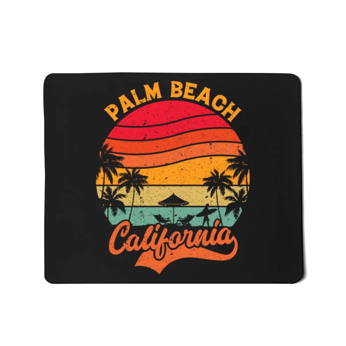 California Island Palm Beach Surfboard Surf Retro Vintage Mousepad