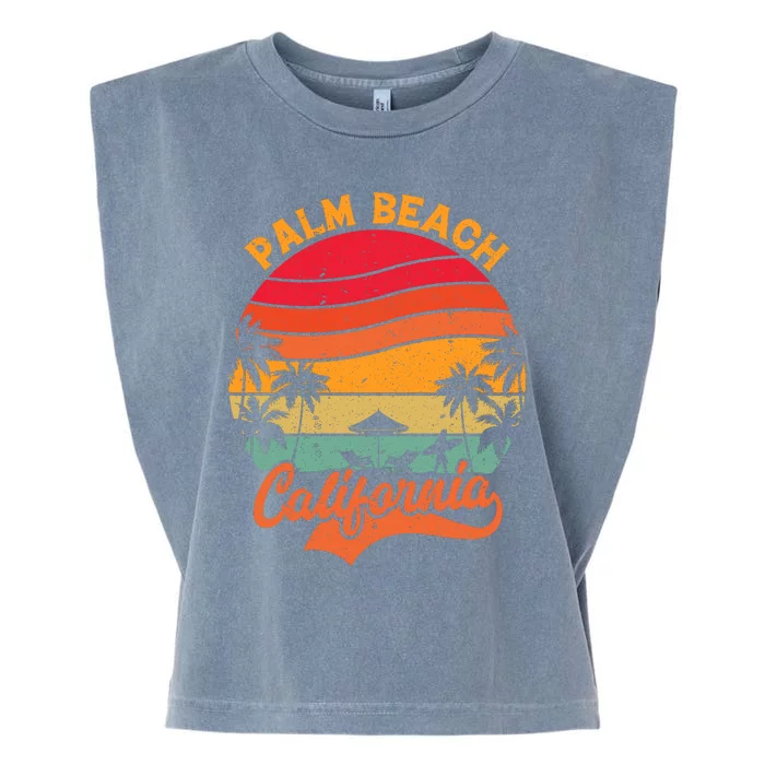 California Island Palm Beach Surfboard Surf Retro Vintage Garment-Dyed Women's Muscle Tee