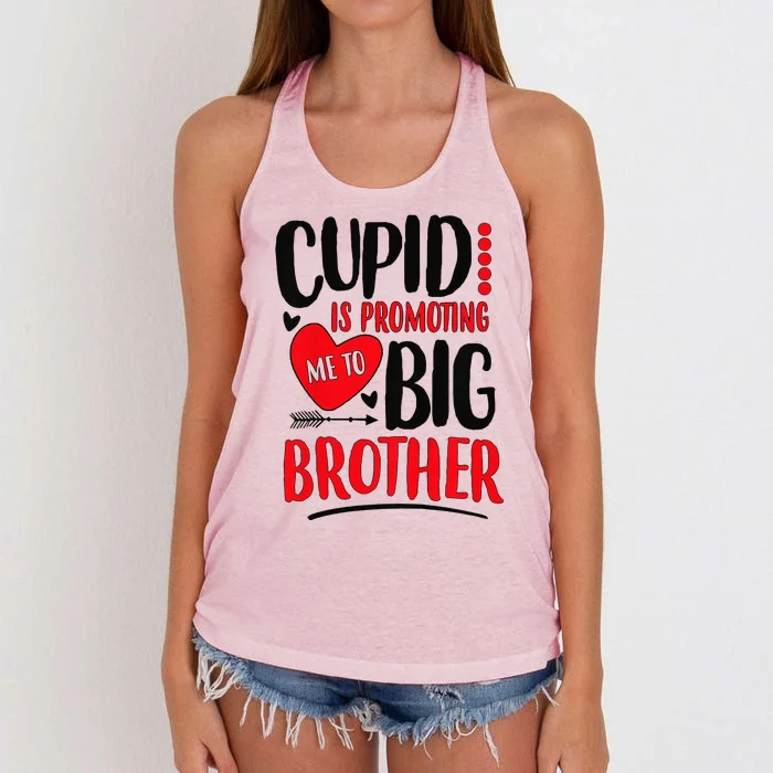 Cupid Is Promoting Me To Big Cute Brother Valentine Day Gift Women's Knotted Racerback Tank