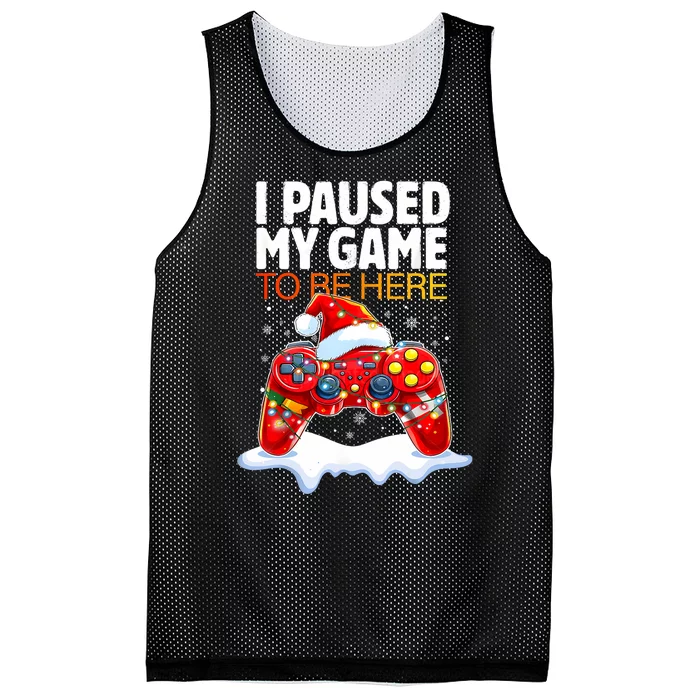 Christmas I Paused My Game To Be Here Funny Sarcastic Mesh Reversible Basketball Jersey Tank