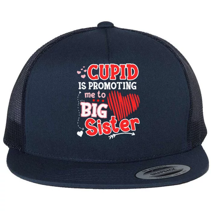 Cupid Is Promoting Me To Sister Valentine's Day Flat Bill Trucker Hat