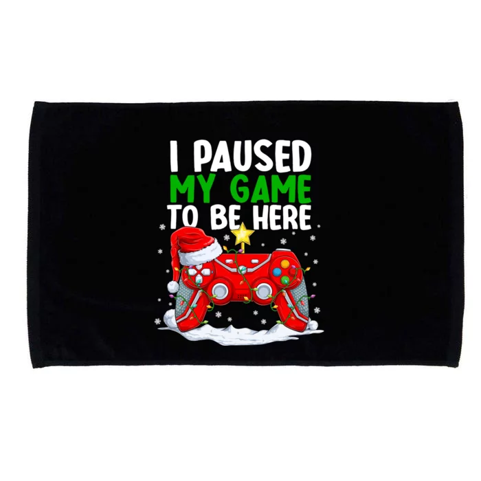 Christmas I Paused My Game To Be Here Funny Sarcastic Microfiber Hand Towel