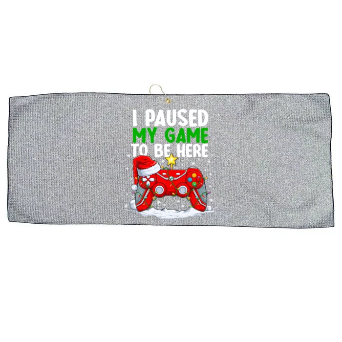 Christmas I Paused My Game To Be Here Funny Sarcastic Large Microfiber Waffle Golf Towel