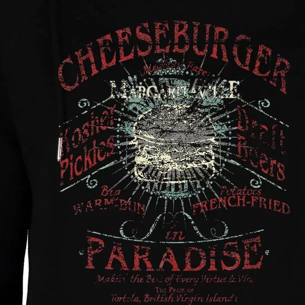 Cheeseburger In Paradise Womens Funnel Neck Pullover Hood