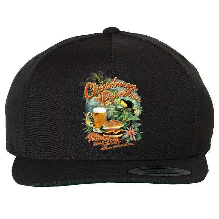 Cheeseburger In Paradise Heaven On Earth Wool Snapback Cap