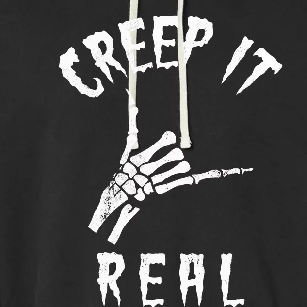 Creep It Real Skeleton Hand Shaka Garment-Dyed Fleece Hoodie