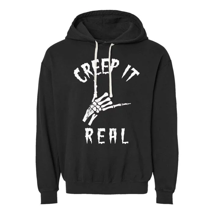 Creep It Real Skeleton Hand Shaka Garment-Dyed Fleece Hoodie